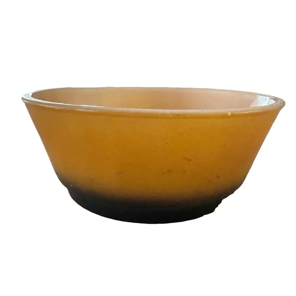 Anchor Hocking Fire-King Orange Fired-On or Ombré‎ Milk Glass Bow